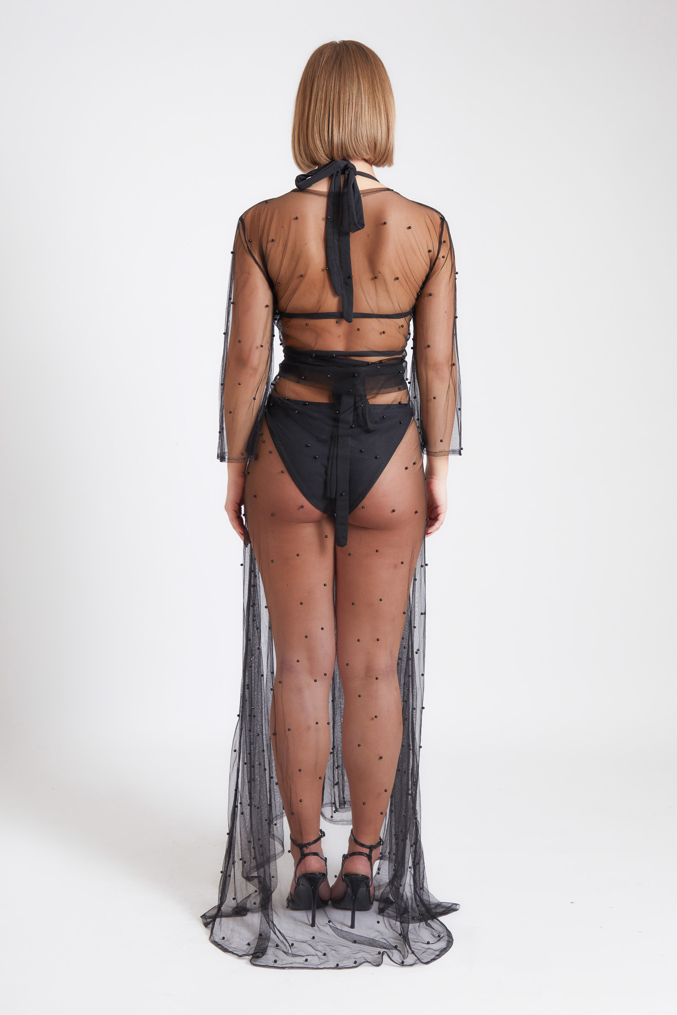 BEADED MAXI KIMONO JACKET