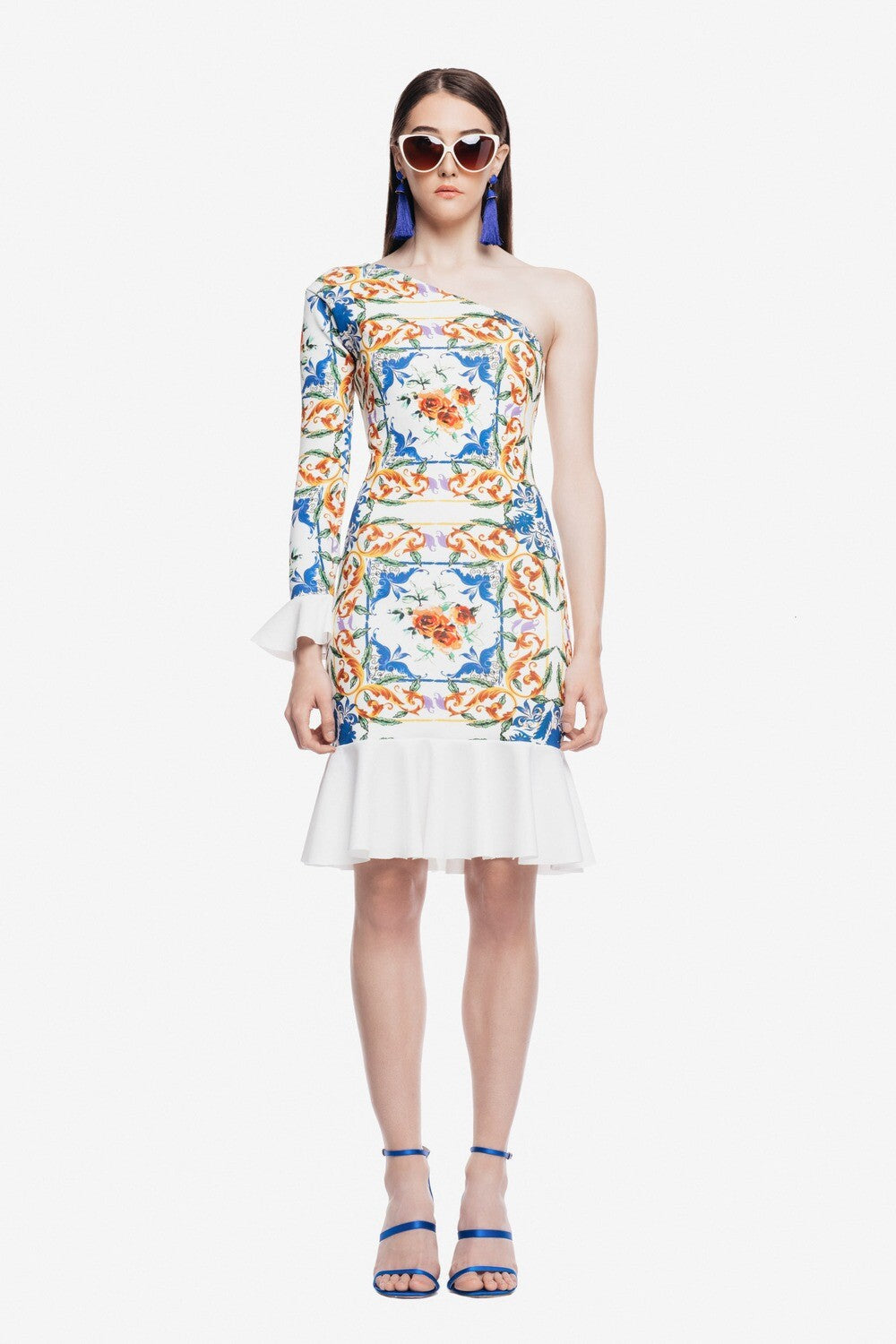 FLEUR ONE SHOULDER DRESS IN WHITE