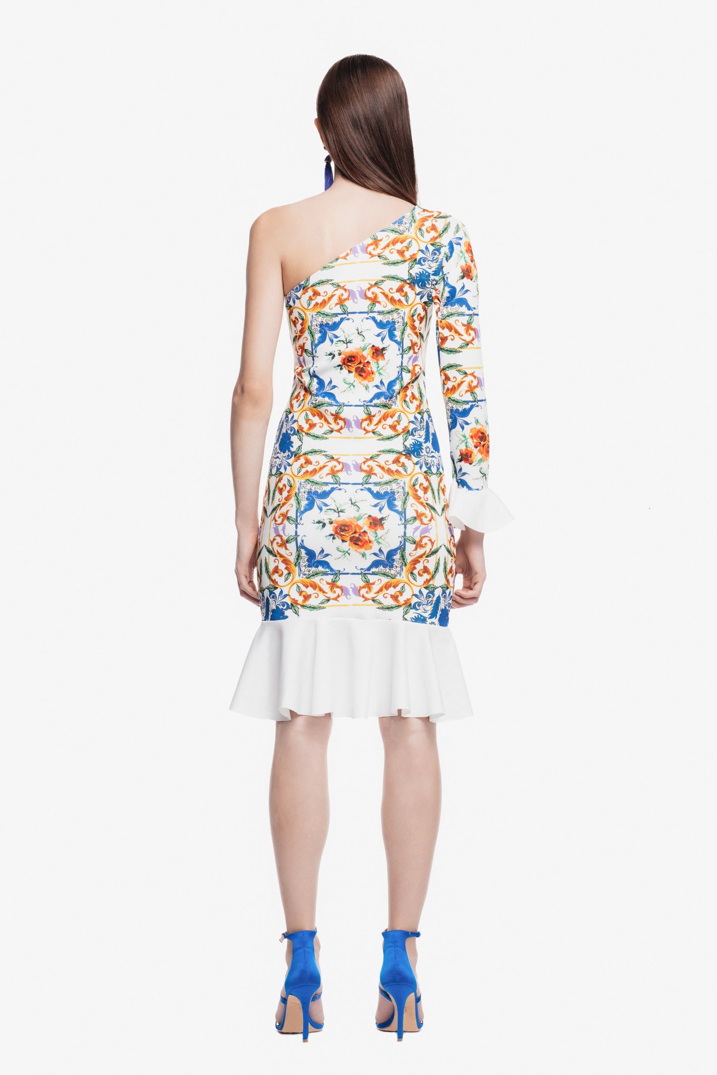 FLEUR ONE SHOULDER DRESS IN WHITE