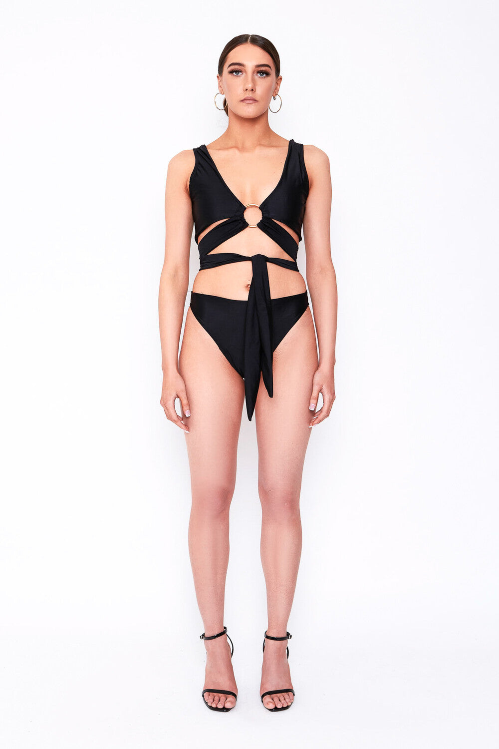 BLACK O RING SWIMSUIT