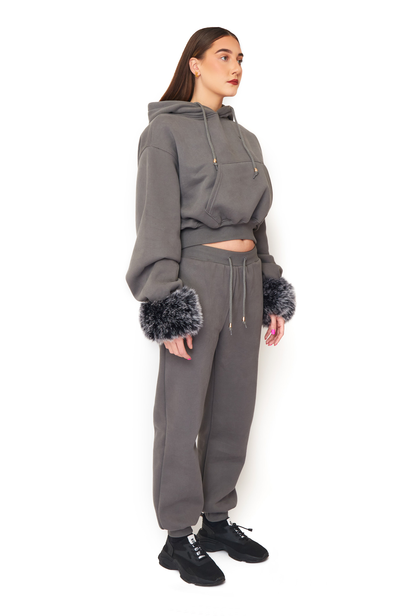 RB Faux Fur Lounge Set in Grey 