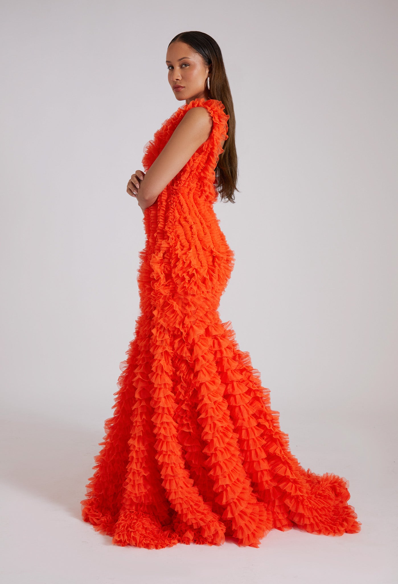 VIVA Ball Gown Dress in Orange