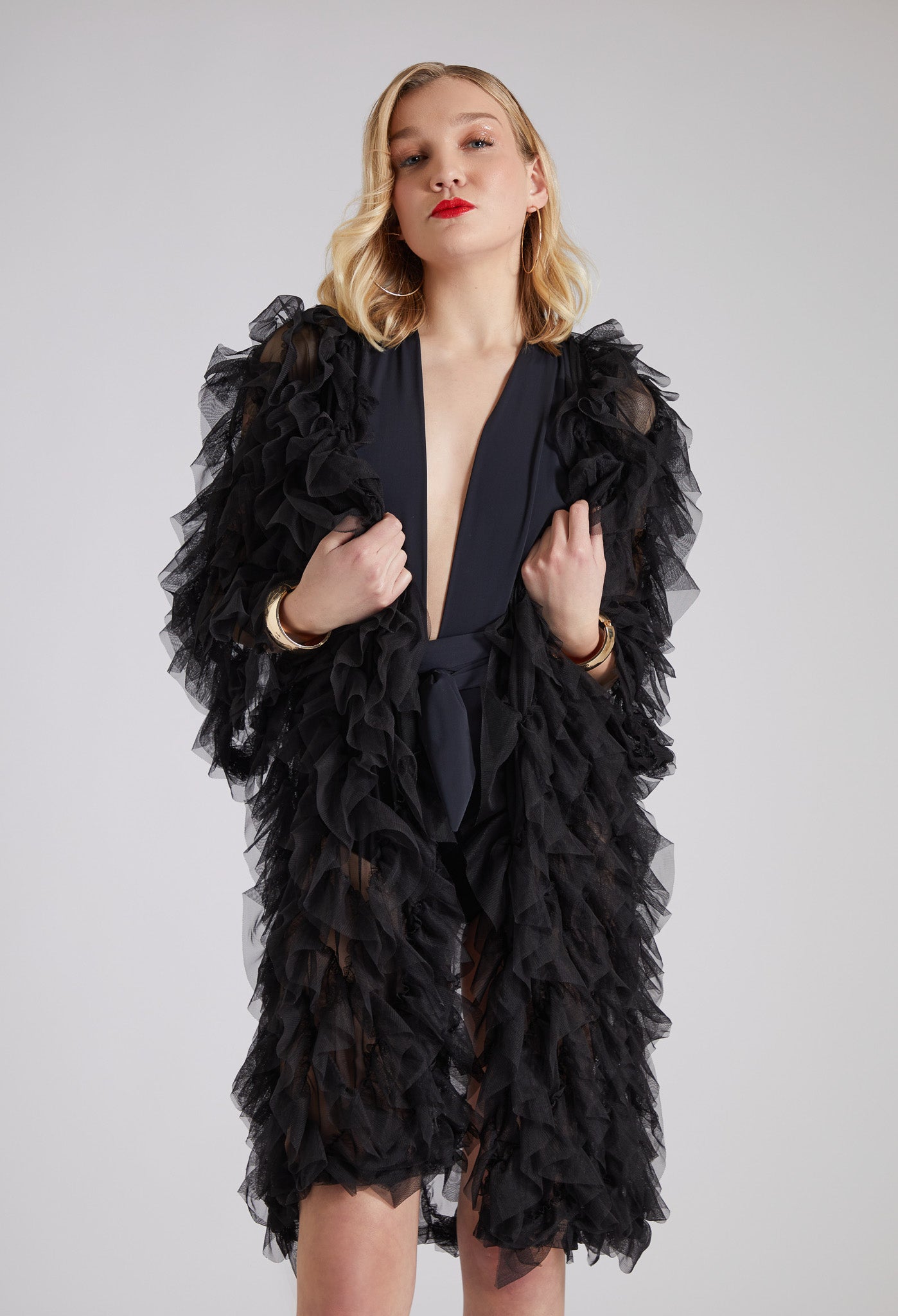 NERA BLACK KIMONO JACKET