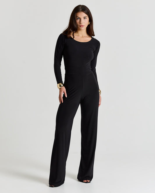 BASIC LONG SLEEVE TOP in Black