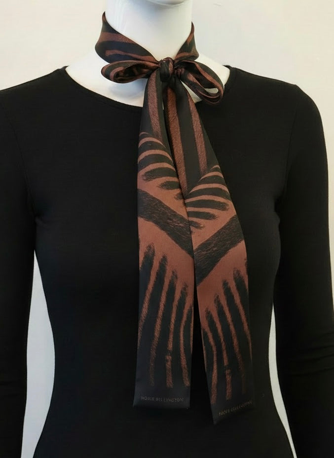 SAFARI Twilly Scarf in Black and Brown